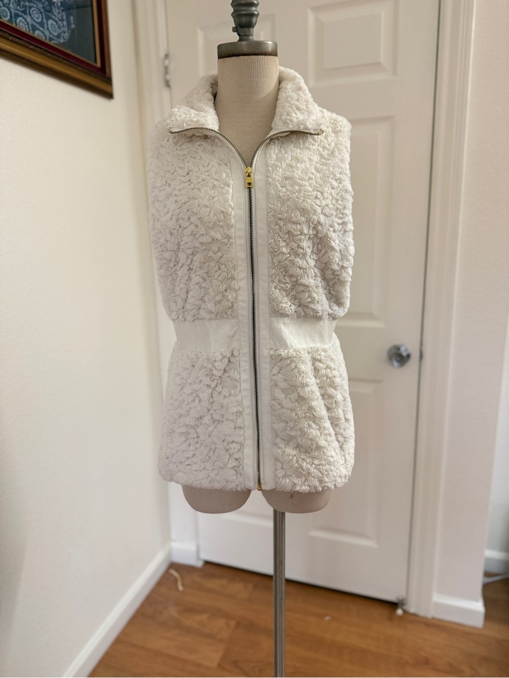 Cream Sherpa Zip-Up Teddy Vest
